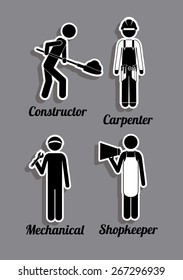 Occupations  design over grey background, vector illustration
