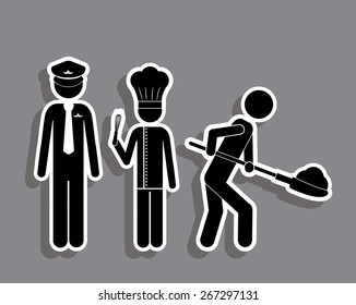 Occupations  design over grey background, vector illustration