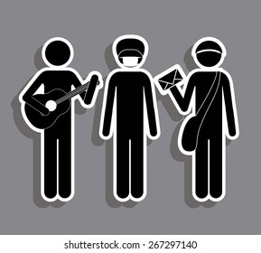 Occupations  design over grey background, vector illustration