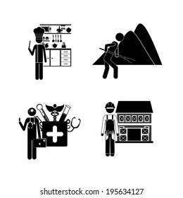 Occupations design over white background, vector illustration
