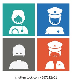 Occupations  design over white background, vector illustration