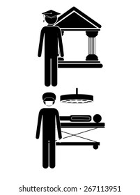 Occupations design over white background, vector illustration