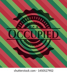 Occupied christmas style badge. Vector Illustration. Detailed.