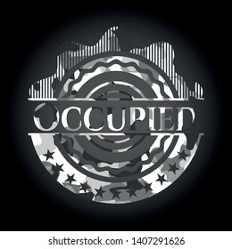 Occupied grey camouflaged emblem. Vector Illustration.