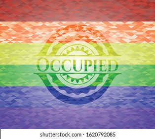 Occupied lgbt colors emblem. Vector Illustration. Mosaic.