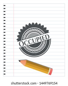 Occupied pencil effect. Vector Illustration. Detailed.