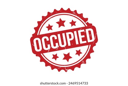 Sello ocupado. Sello de grunge de caucho ocupado rojo