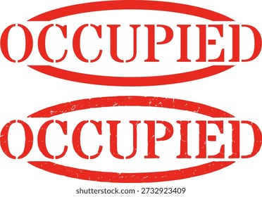 OCCUPIED stamp. Simple rubber grunge stamp vector, distressed and worn.