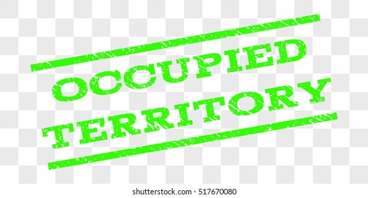 Occupied Territory watermark stamp. Text caption between parallel lines with grunge design style. Rubber seal stamp with dust texture.