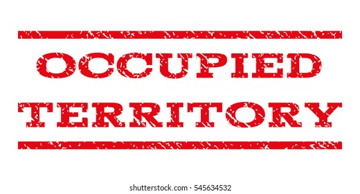 Occupied Territory watermark stamp. Text tag between horizontal parallel lines with grunge design style. Rubber seal stamp with unclean texture.