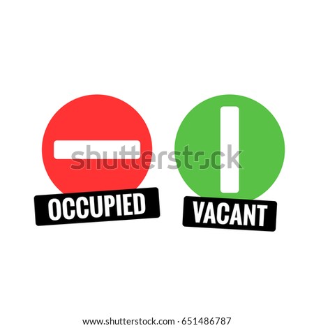 Occupied and Vacant Sign Flat Style Modern Design