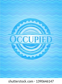 Occupied water representation style emblem. Vector Illustration. Detailed.