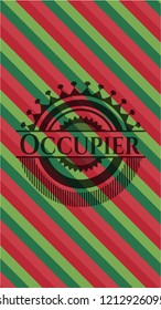 Occupier christmas colors style badge.