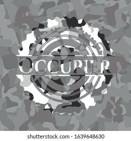 Occupier grey camouflage emblem. Vector Illustration.