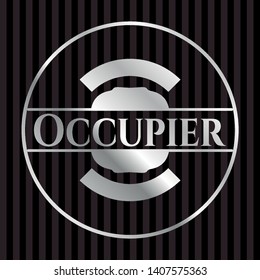 Occupier silver shiny emblem]. Vector Illustration. Mosaic.