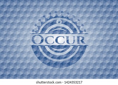 Occur blue polygonal emblem. Vector Illustration. Detailed.