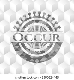 Occur grey emblem with cube white background