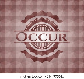 Occur red seamless geometric emblem.