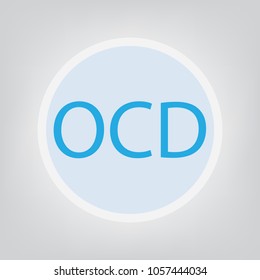 OCD (Obsessive Compulsive Disorder) acronym- vector illustration
