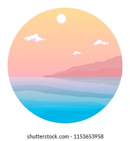 oceain in the circle vector illustration