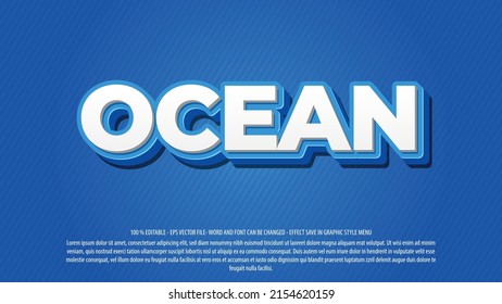 Ocean 3d Style Editable Text Effect Template 