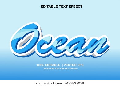 OCEAN 3d TEXT EFFECT EPS FILE