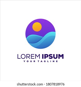 diseño del logotipo del gradiente abstracto oceánico