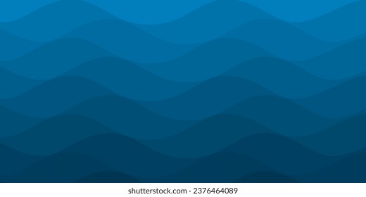 Ocean abstract waves lines background, Blue sea wave wallpaper, Vector illustration.