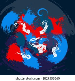 
Ocean abstraction, Abstract space or ocean background, Cosmic abyss, Fantastic colors of blue and red, Vector abstract background.