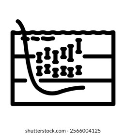 ocean acidification chart world ocean line icon vector. ocean acidification chart world ocean sign. isolated contour symbol black illustration