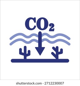 Iconos de acidificación del océano. ilustración de Vector de color simple