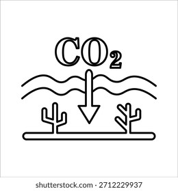ocean acidification icons. simple line vector illustrtation