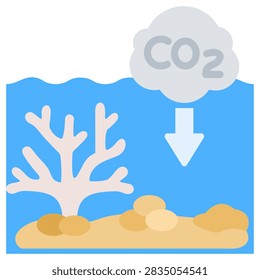 Ocean Acidification simple and clear vector icon illustration to essential idea or function