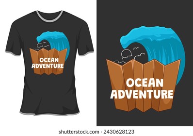 Ocean Adventure Retro Vintage T Shirt Mockup