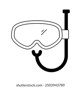 Ocean adventure, underwater exploration, snorkeling mask vector design