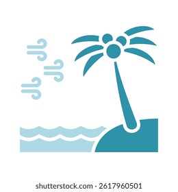 Ocean Air dual tone color, mini illustration icon, related to relaxation, spa, wellness and more. Vector EPS 10 for modern concept, print, UI, UX kit, web and app development
