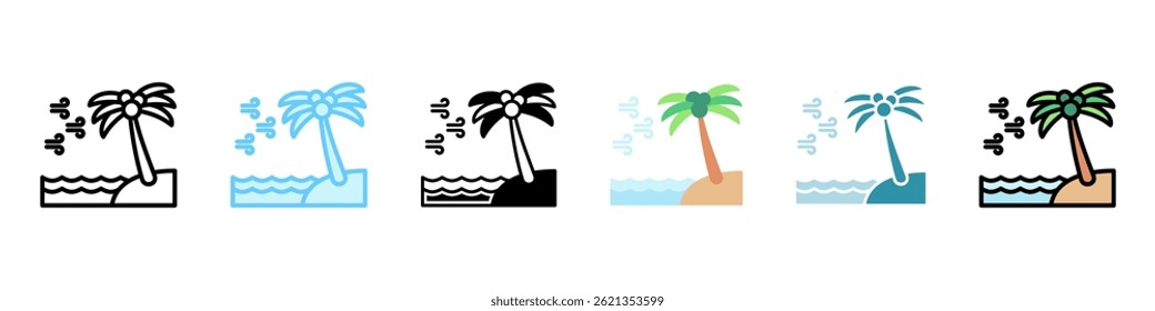 Ocean Air multi style, mini illustration icon, related to relaxation, spa, wellness and more. Vector EPS 10 for modern concept, print, UI, UX kit, web and app development