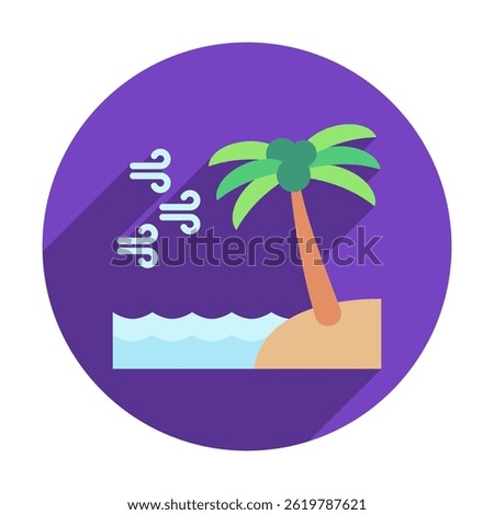 Ocean Air rounded flat color, mini illustration icon, related to relaxation, spa, wellness and more. Vector EPS 10 for modern concept, print, UI, UX kit, web and app development