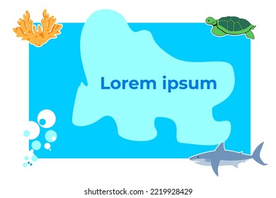 Ocean animal background. Ocean theme blue background