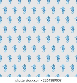 OCEAN ANIMAL MARINE LIFE SEA HORSE SEAMLESS PATTERN ALL OVER PRINT VECTOR