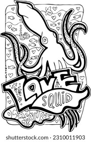 Ocean animals coloring book vector page. Colouring pages set for adults and kids. Cute sea creatures, fish. Underwater life. Vacation holiday theme. Hand drawn illustration, cartoon style line drawing