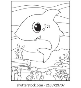 Ocean Animals Coloring Pages Kids Stock Vector (Royalty Free ...