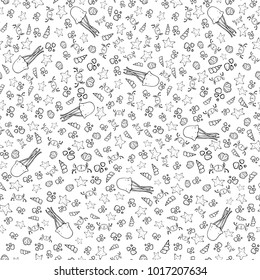 ocean animals doodle as seamless pattern, can use for greeting, post cards, template etc