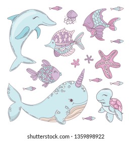 OCEAN ANIMALS sea ​​animals and fish underwater