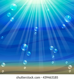 Ocean background with air bubbles (eps10); jpg version also available