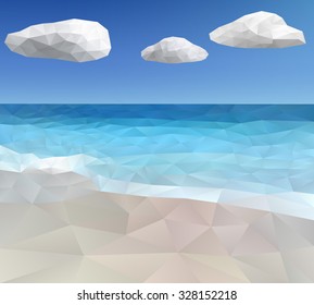 Ocean background vector illustration with triangle pattern. Saved in EPS 10 file with one transparent object.
