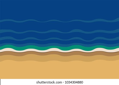 Ocean beach flat graphic background