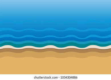 Ocean beach flat graphic background