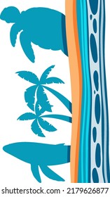 Strand im flachen Stil