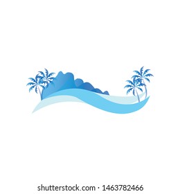 Ocean Beach Logo design template